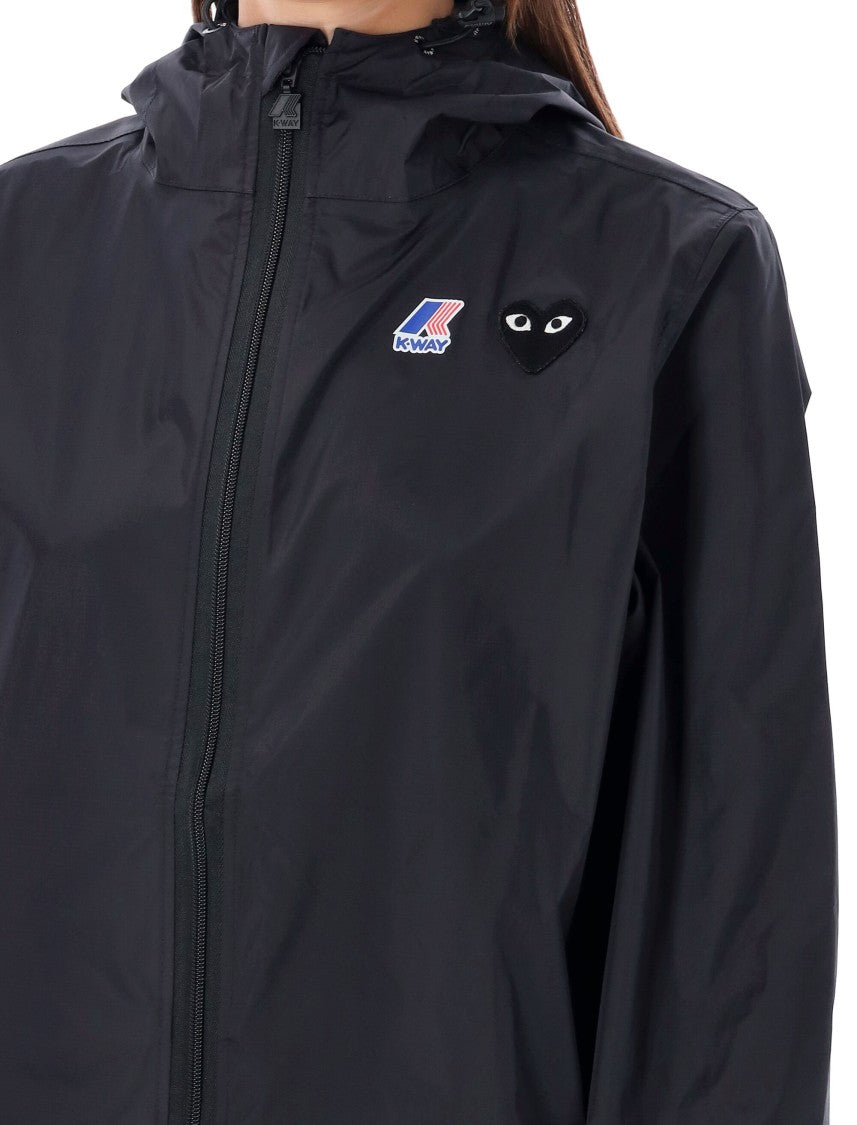 Comme Des Garçons Minimalist Full Zip Jacket With Hood And Subtle Branding