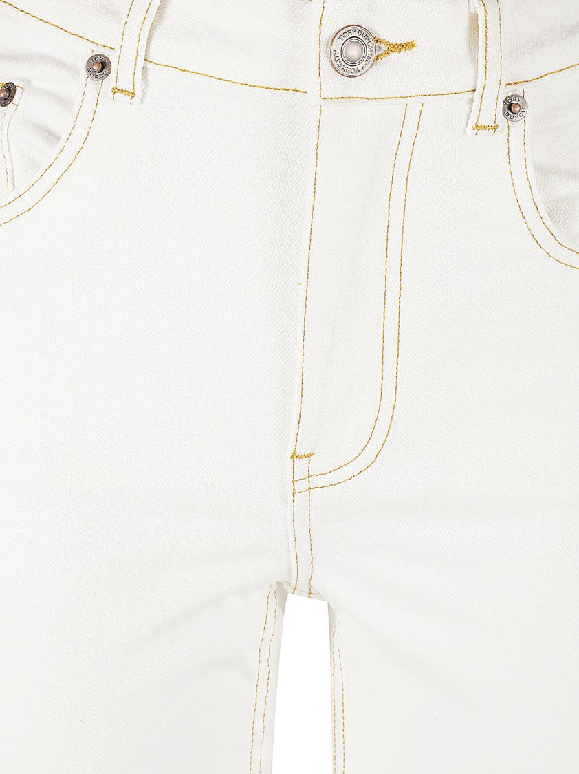 Tory Burch High-Waisted Jeans With Unique Cut-Out Detail