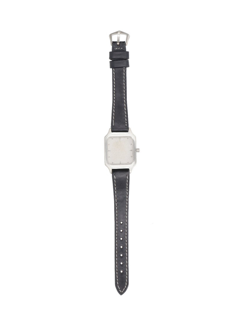 Our Legacy Brushed Sterling Silver & Chromexcel Leather Watch-Inspired Bracelet