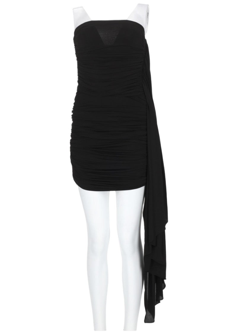 Alexander Wang Asymmetrical Draped Mini Dress With Ruched Detailing
