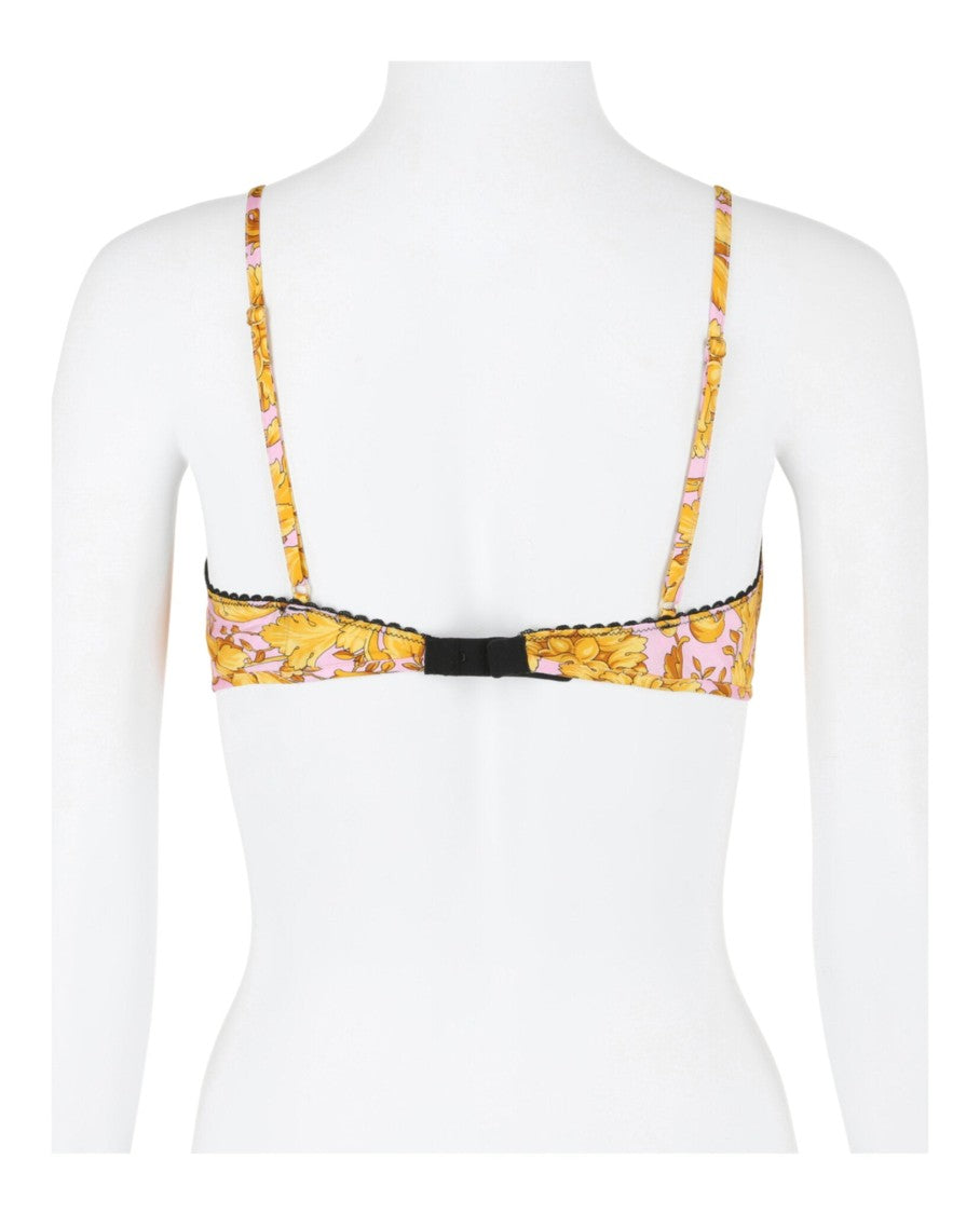Versace Barocco-Print Triangle Bralette