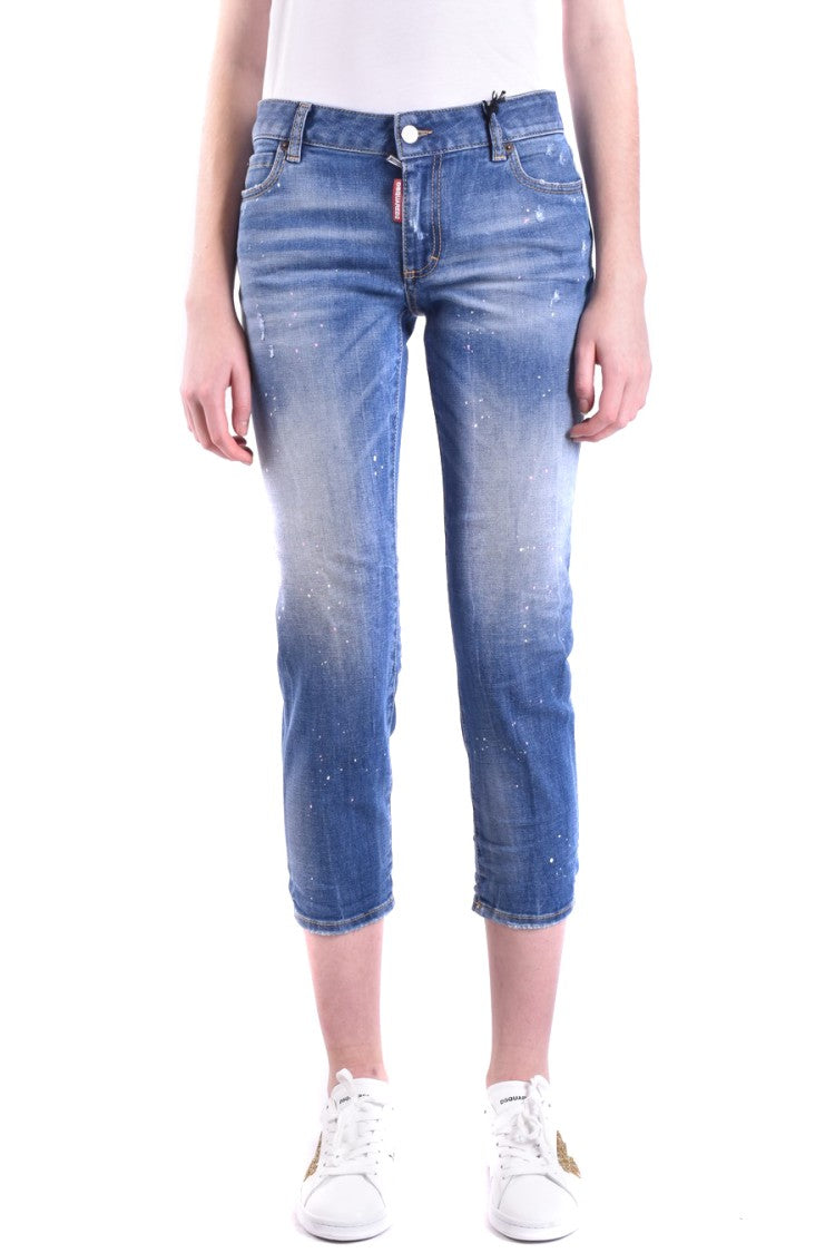 Dsquared2 Distressed Denim Cropped Jeans