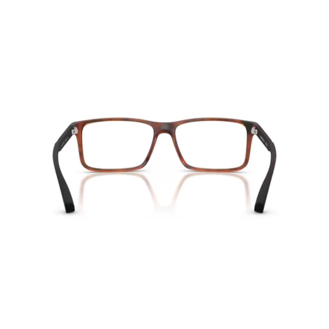 Emporio Armani 0Ea3038 Rectangular Tortoiseshell Eyeglasses With Sleek Temples
