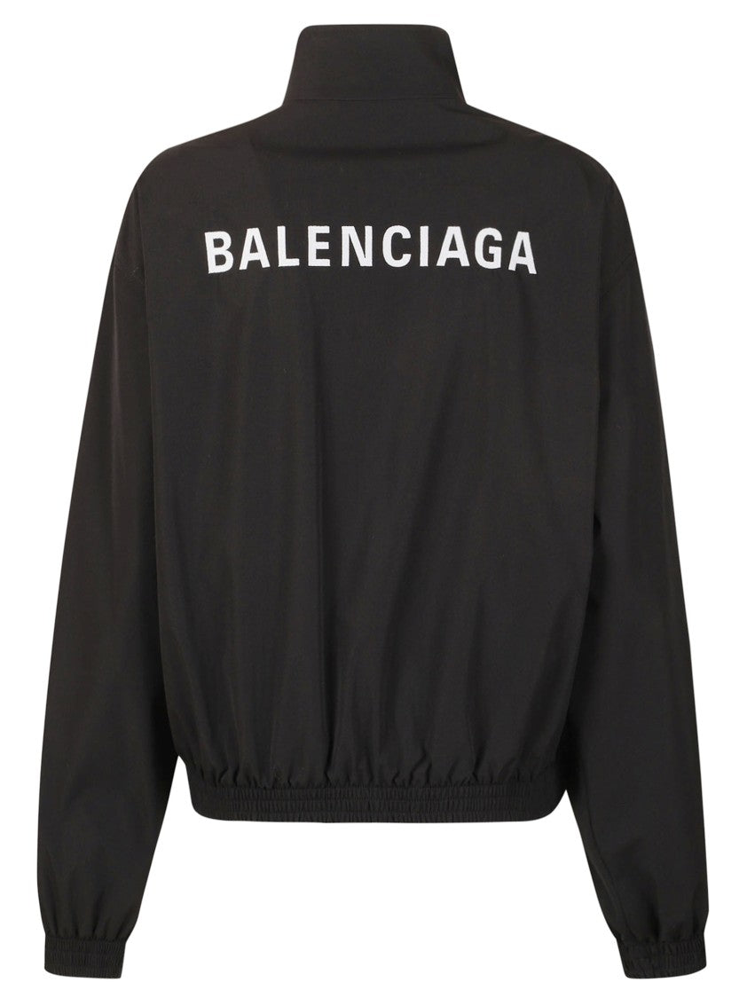 Balenciaga Minimalist Black Jacket With High Collar