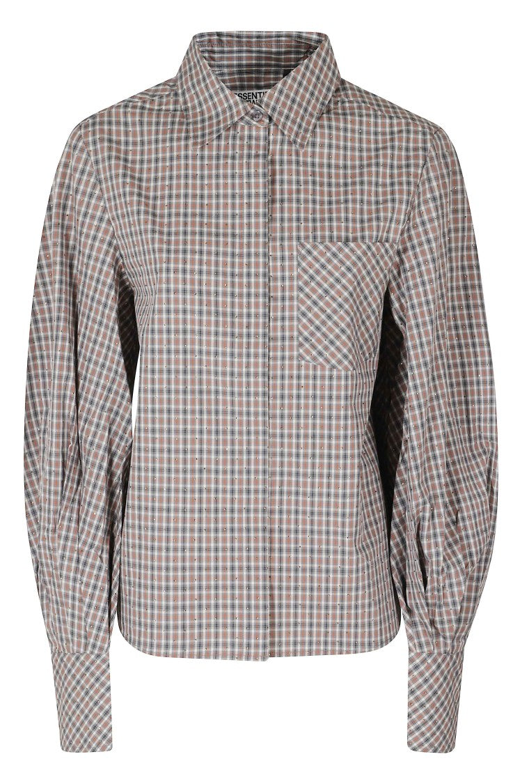 Essentiel Antwerp Steel Pulse Tartan Voluminous-Sleeve Cotton Shirt