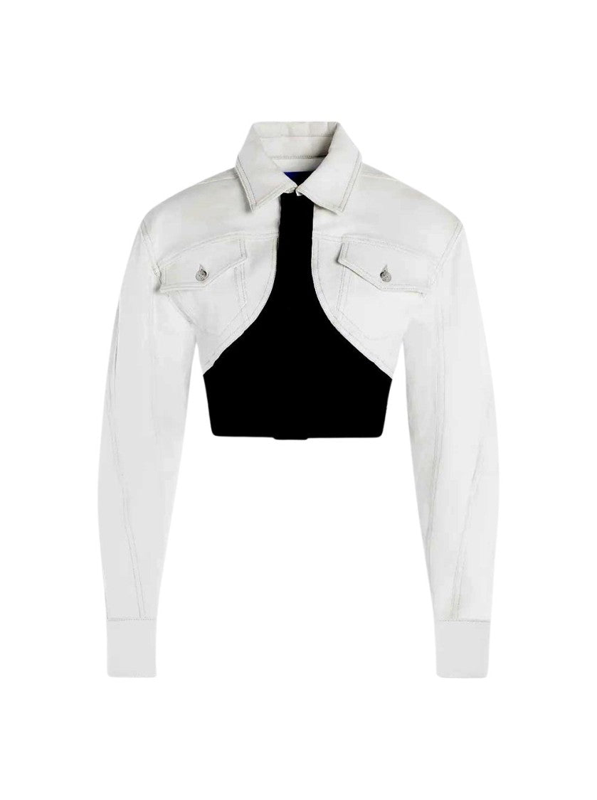 Mugler Cropped Denim Jacket