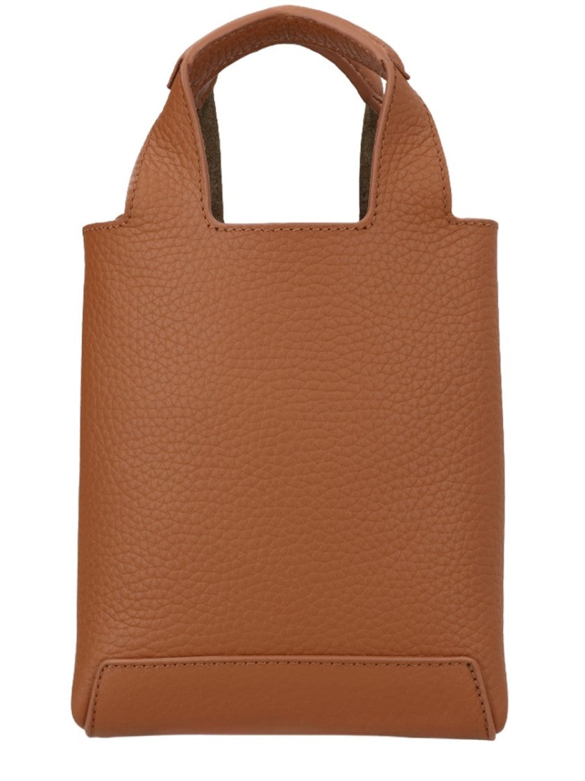 Hogan Mini Shopping Textured Calfskin Tote Bag