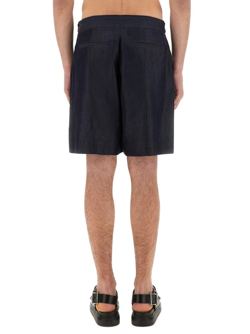 Alexander Mcqueen Tailored Mid-Thigh Denim Shorts With Clean Finish