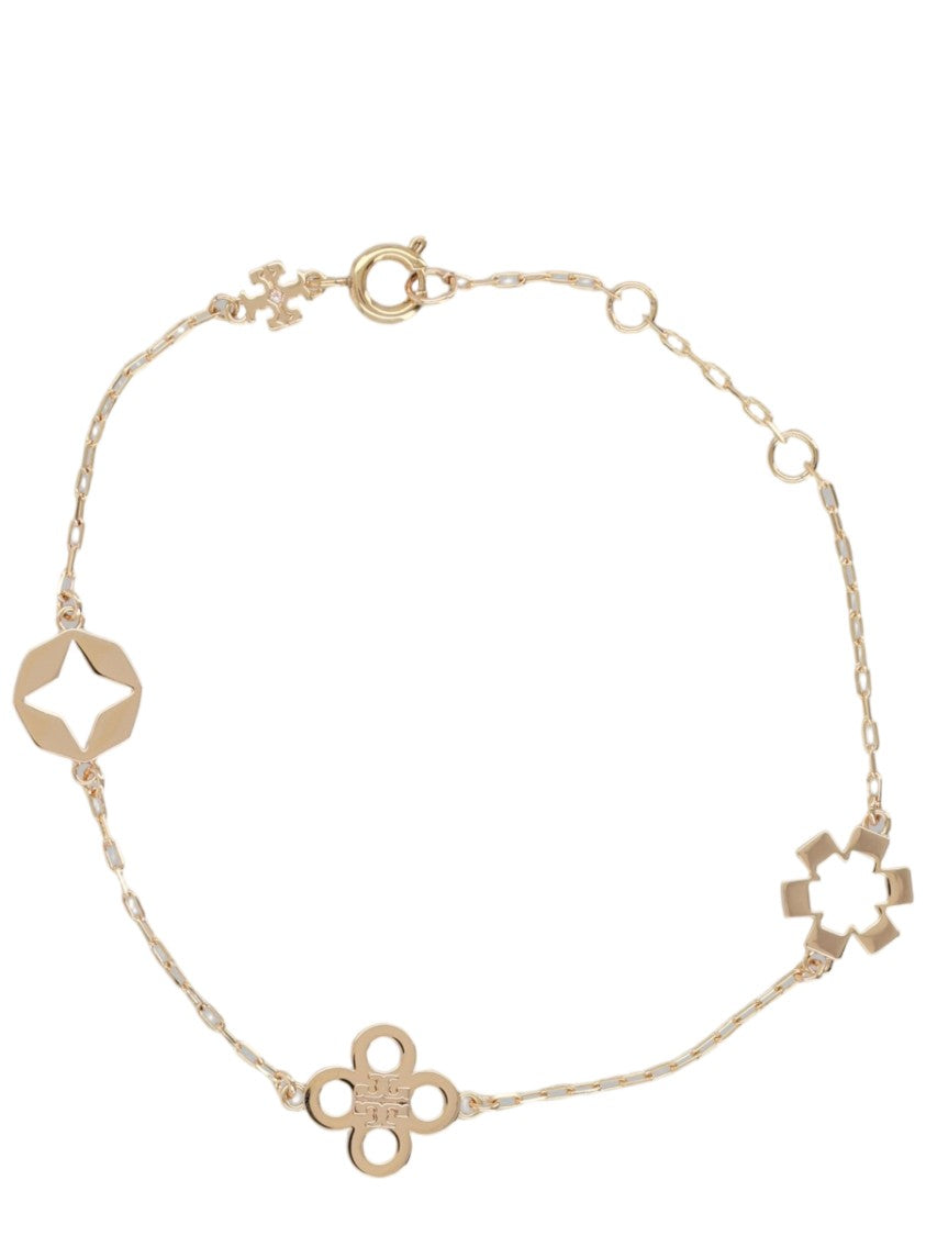 Tory Burch Forget Me Not Floral Cutout Brass Bracelet