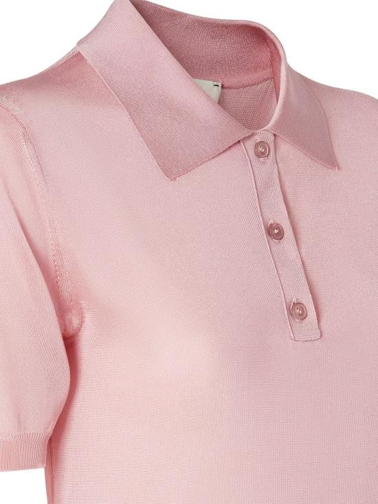 Fendi Shiny Viscose Short-Sleeved Polo Shirt With Classic Collar