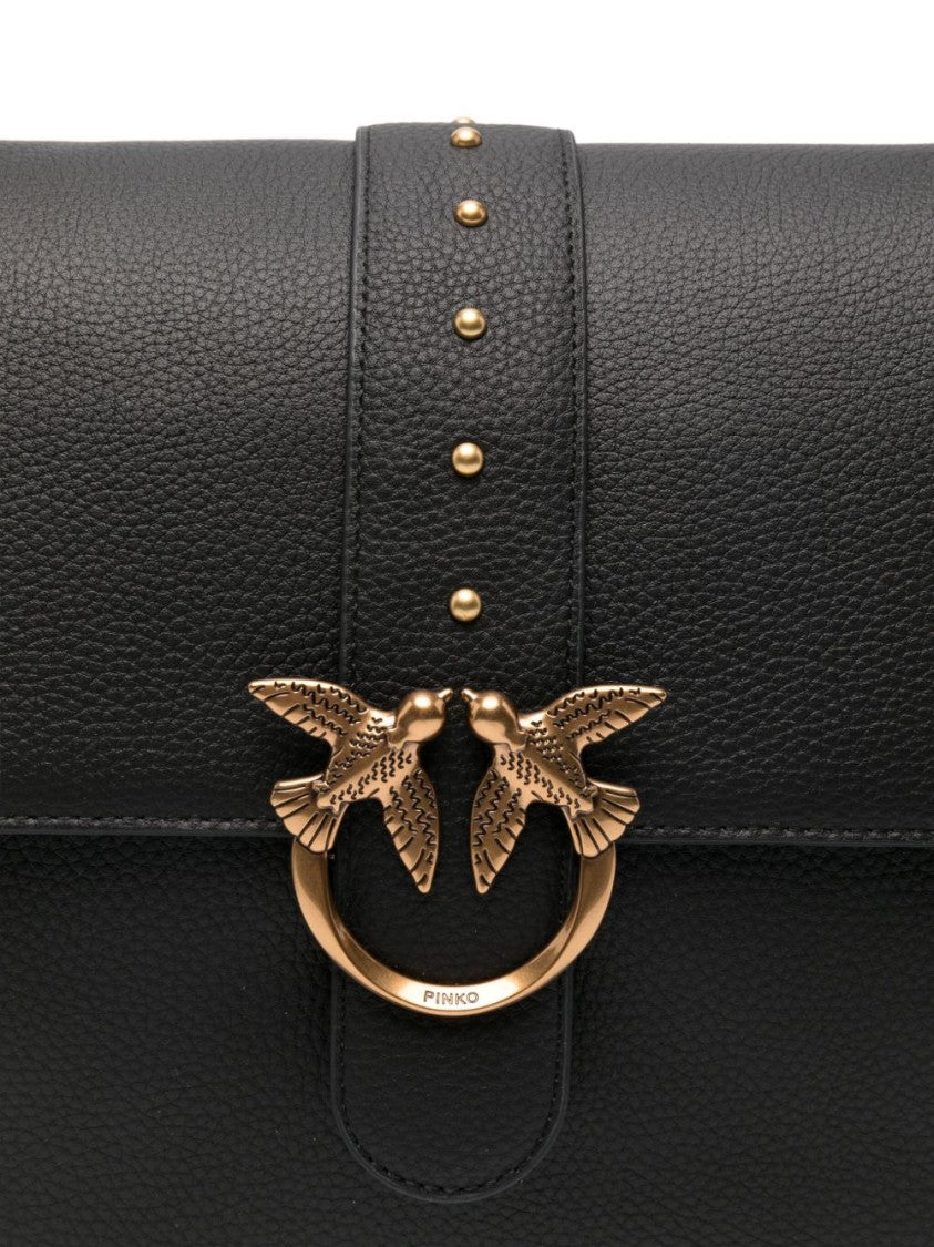 Pinko Textured Leather Shoulder Bag