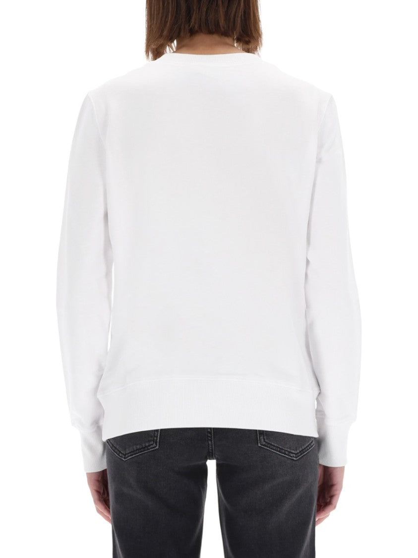 Versace Jeans Couture White Bold Gold Logo Sweatshirt