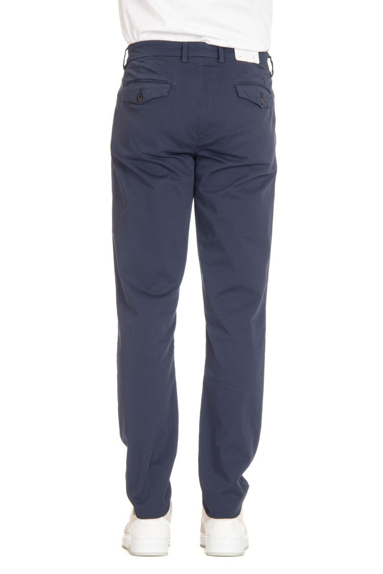 Eleventy Light Cotton Trousers With Waist Adjustments