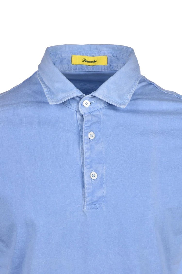 Drumohr Light Blue Cotton Men Polo