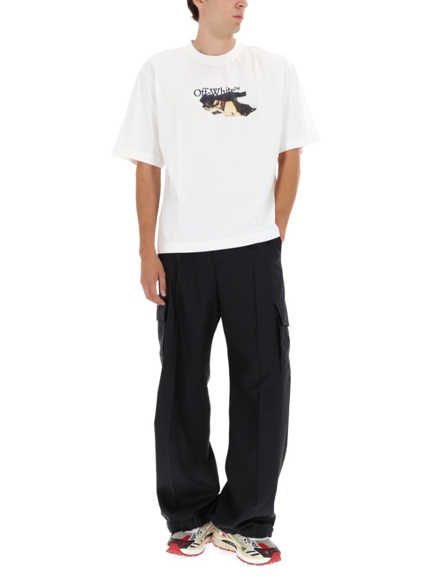 Off-White Relaxed Fit Graphic Print Off-White T-Shirt