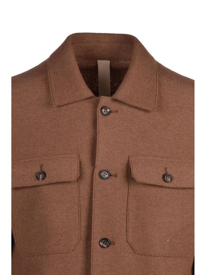 Eleventy Wool Blend Shirt Jacket With Clean Silhouette And Versatile Design
