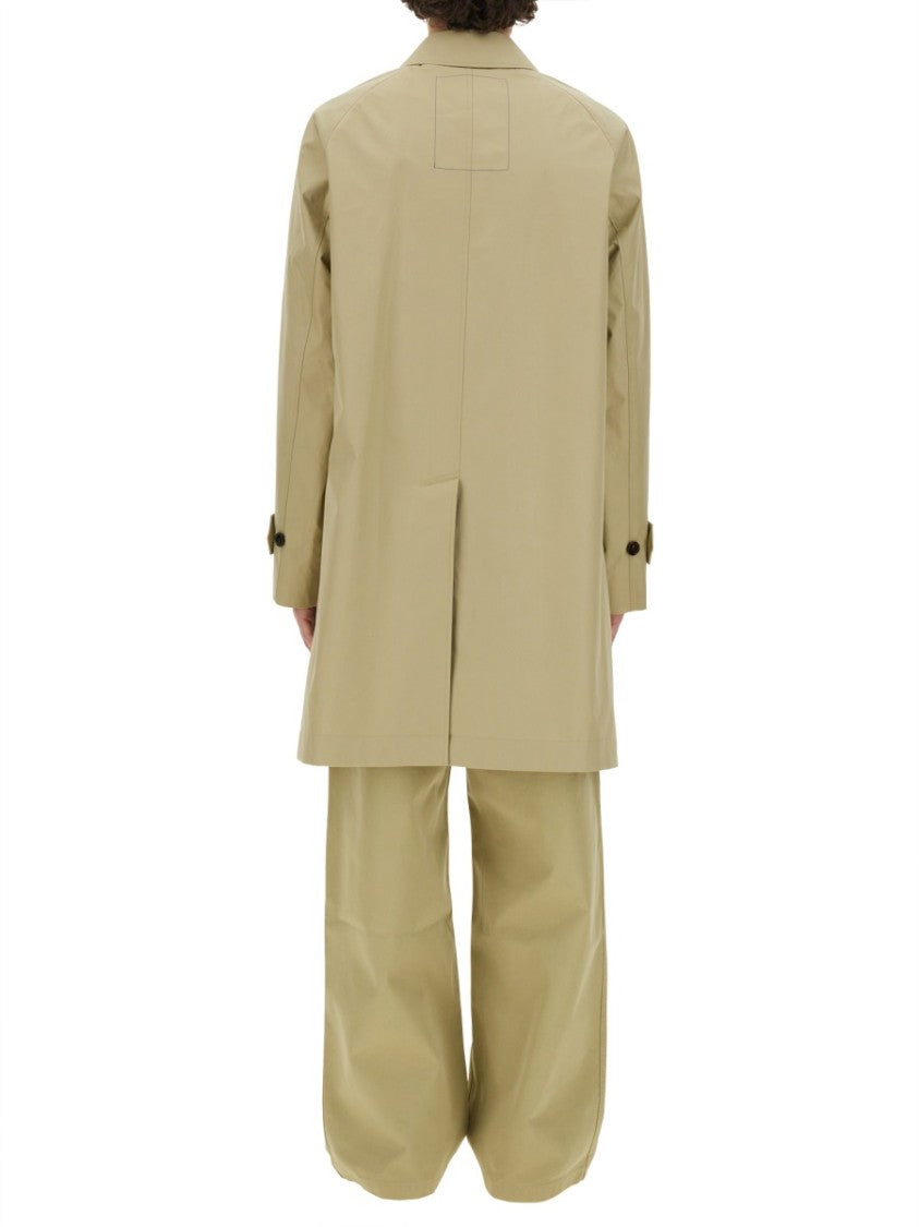Burberry Cotton Trench Coat With Oversized Sleeves And