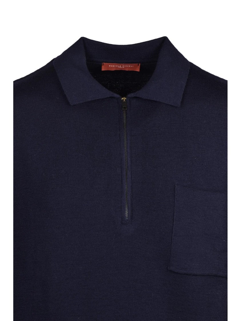 Daniele Fiesoli Knit Polo With Zip Placket And Classic Collar