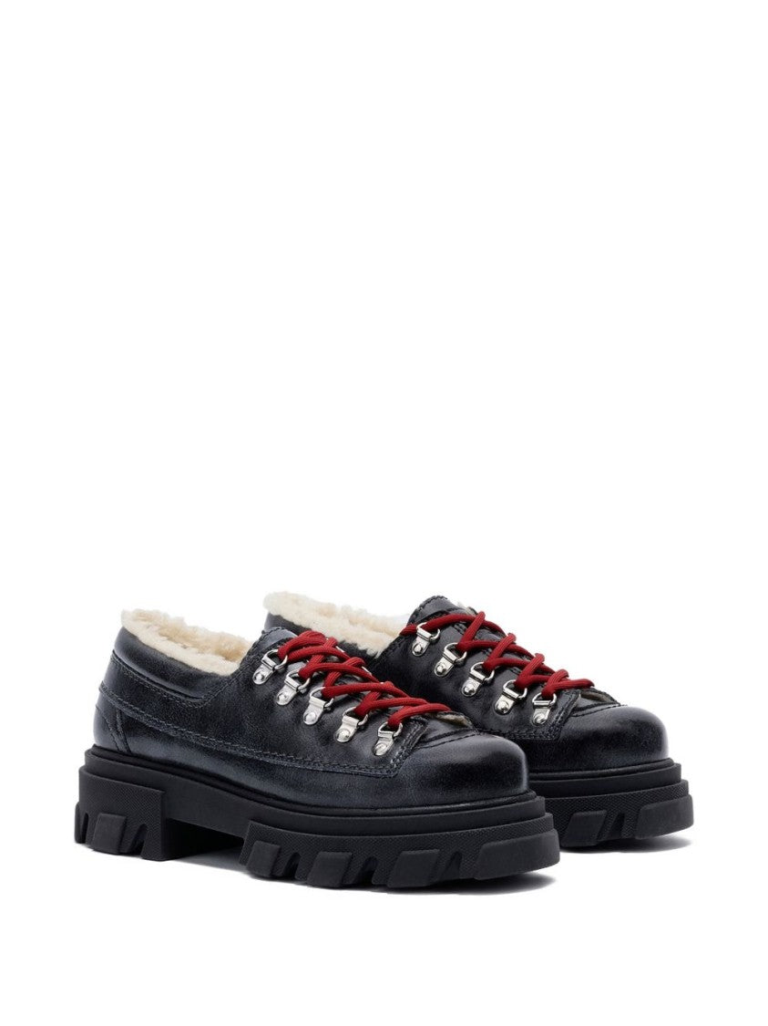 Ganni Black Boots With Rugged Lug Sole