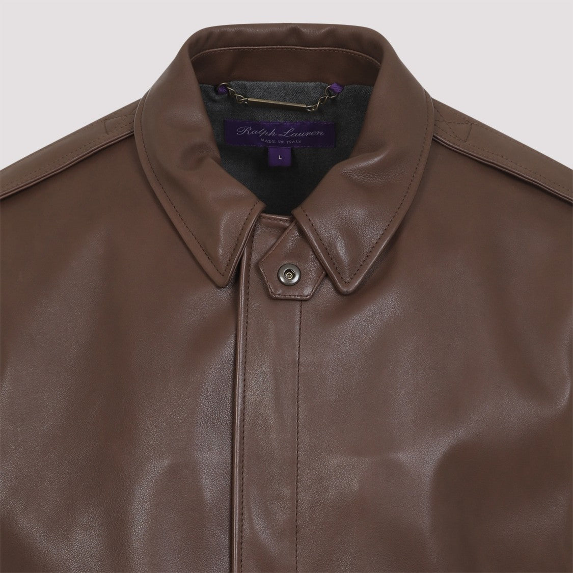 Ralph Lauren X Purple Label Vintage Montecito Brown Calf Leather Patridge Bomber Jacket