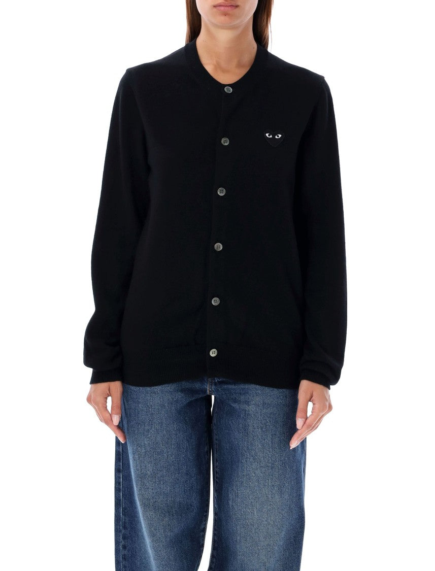 Comme Des Garçons Cardigan Black Heart Patch