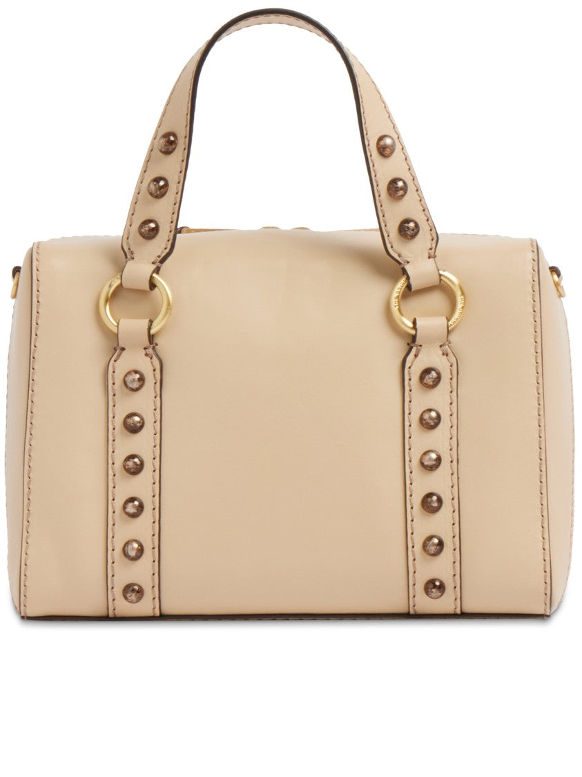 The Bridge Black Handbag W/Shoulder Structured Leather Handbag