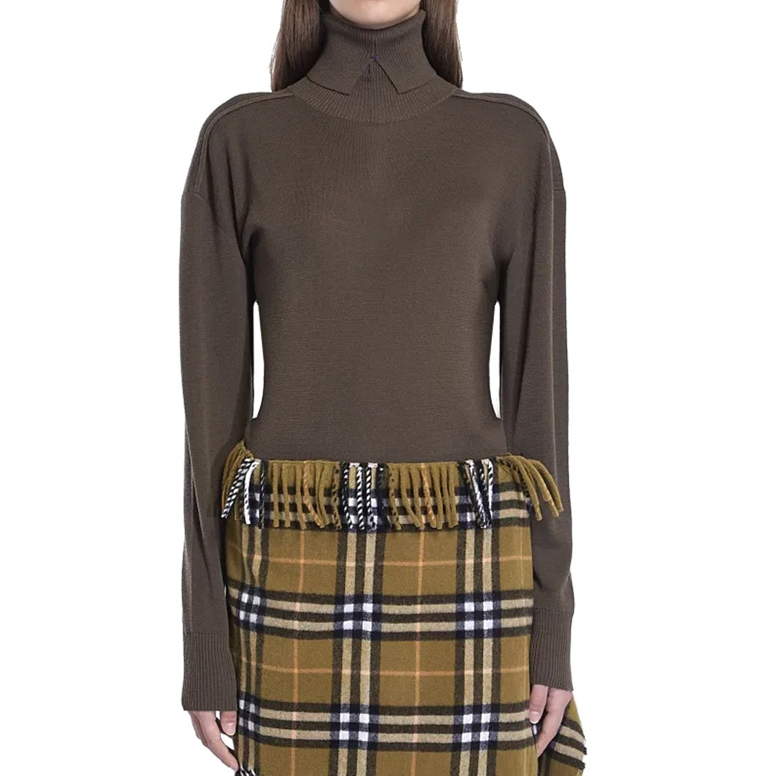 Burberry Brown Wool Sweater With Equestrian Knight Design