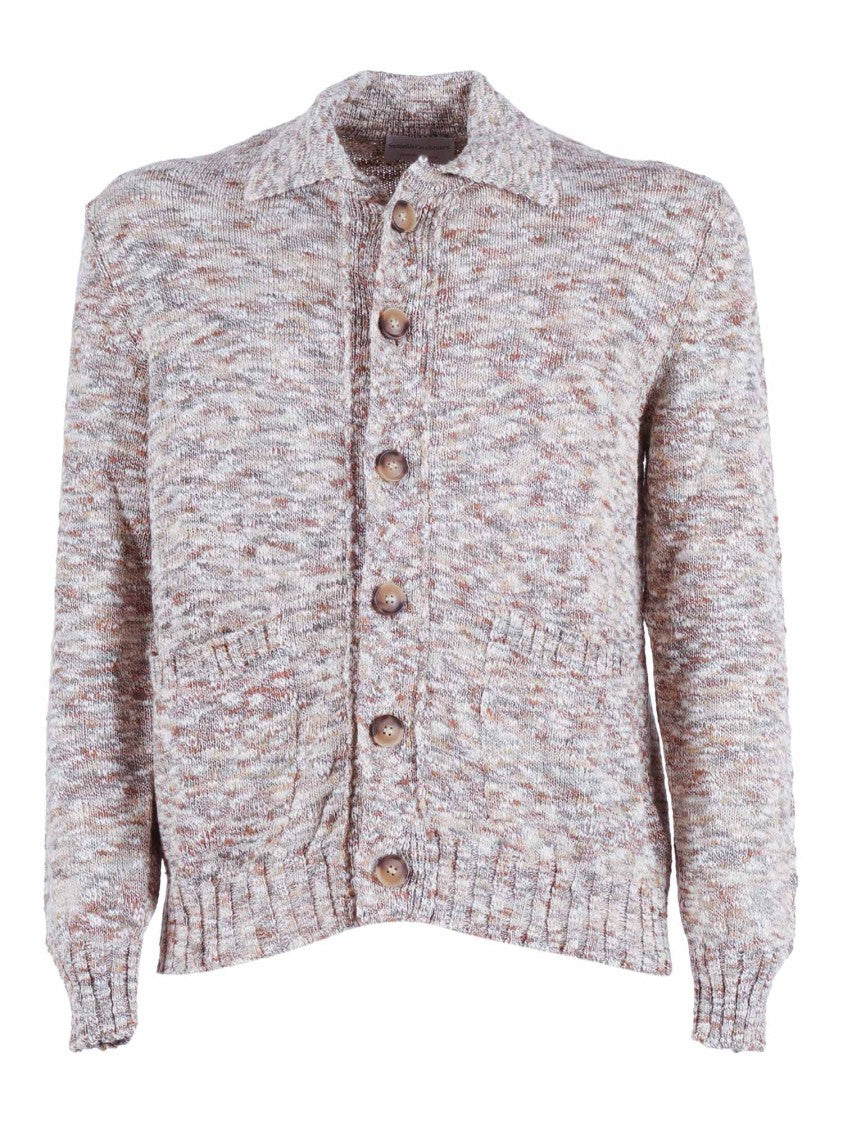 Sette Fili Cashmere Multicolor Tweed Polo Collar Casual Jacket