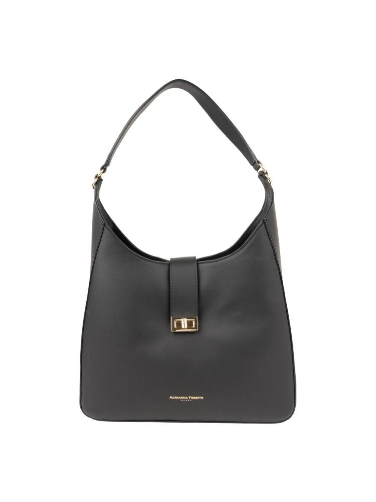 Adrianna Feretti Structured Leather Tote Bag With Gold-Tone Accents