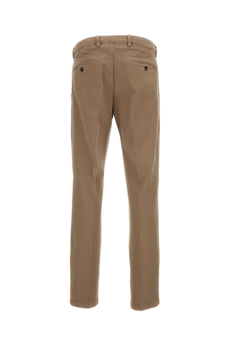 Briglia 1949 Beige Stretch Cotton Straight-Leg Pants