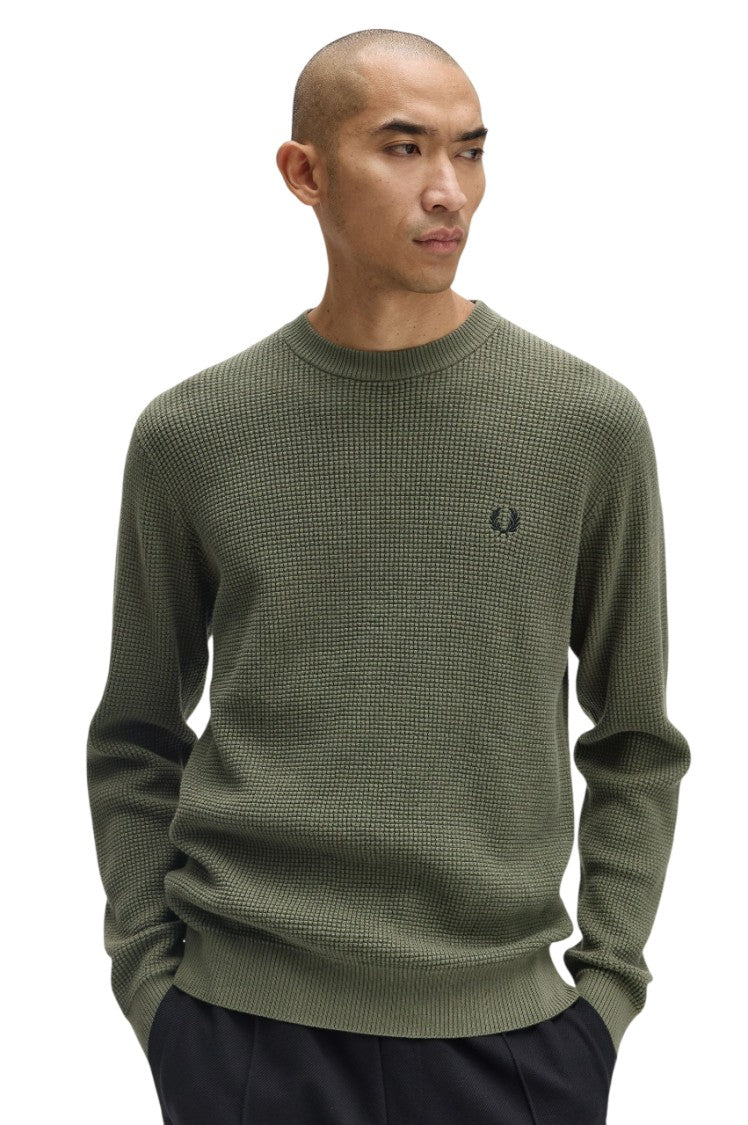 Fred Perry Embroidered Laurel Wreath Crew Neck Sweater