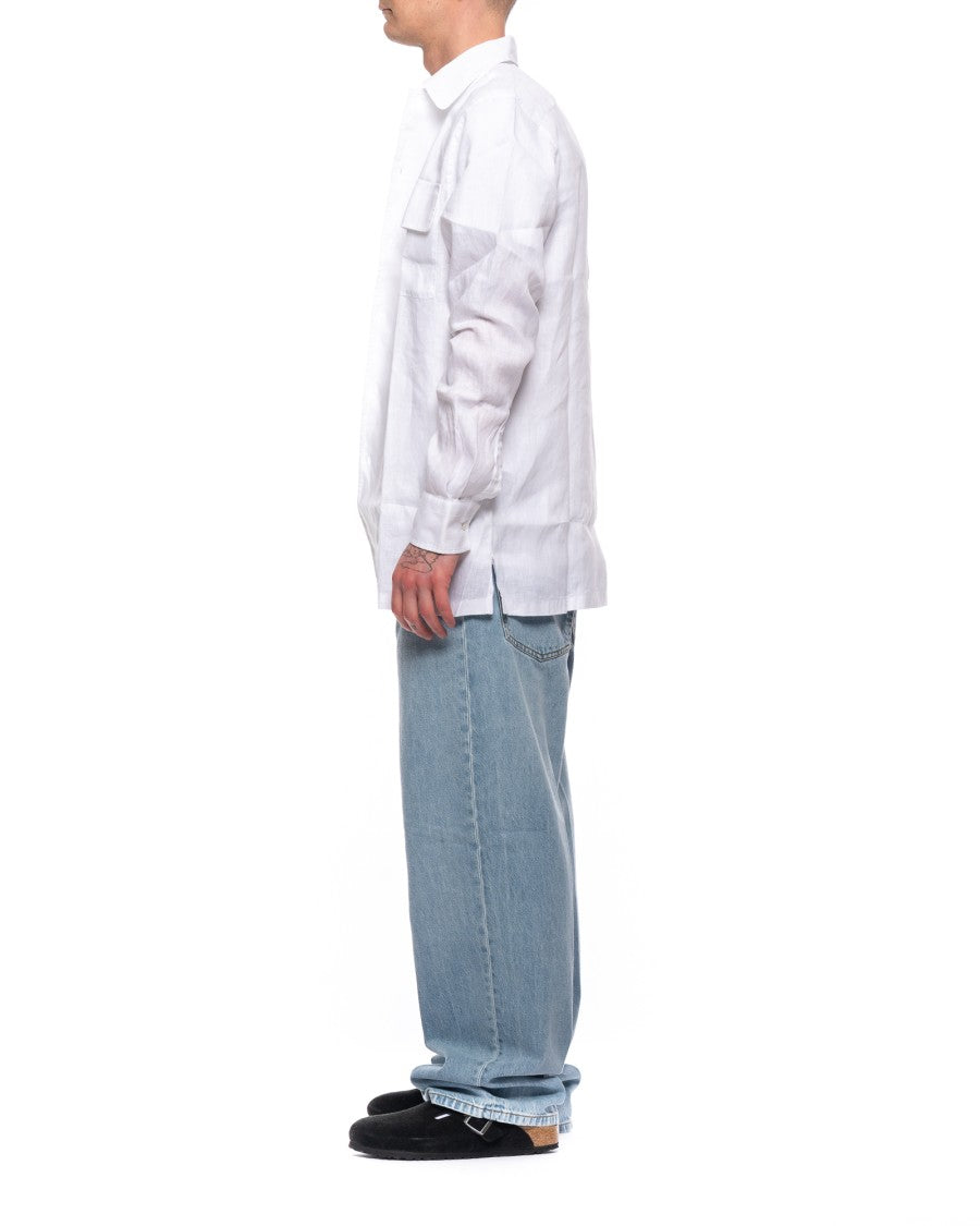 Paolo Pecora Classic Linen Shirt With French Collar