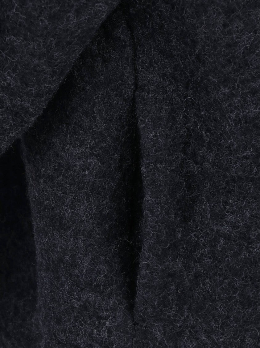 Jil Sander Textured Wool Zip Jacket With High Collar And Boxy Silhouette