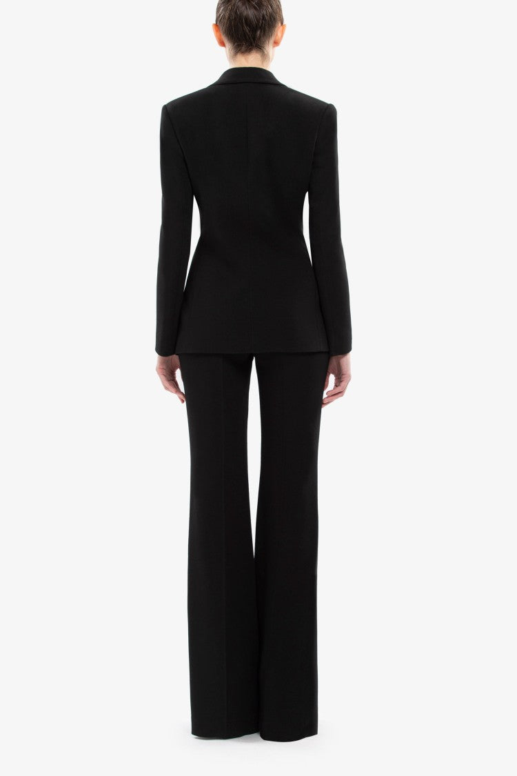 Saiid Kobeisy Jet Black Crepe Tailored Jacket