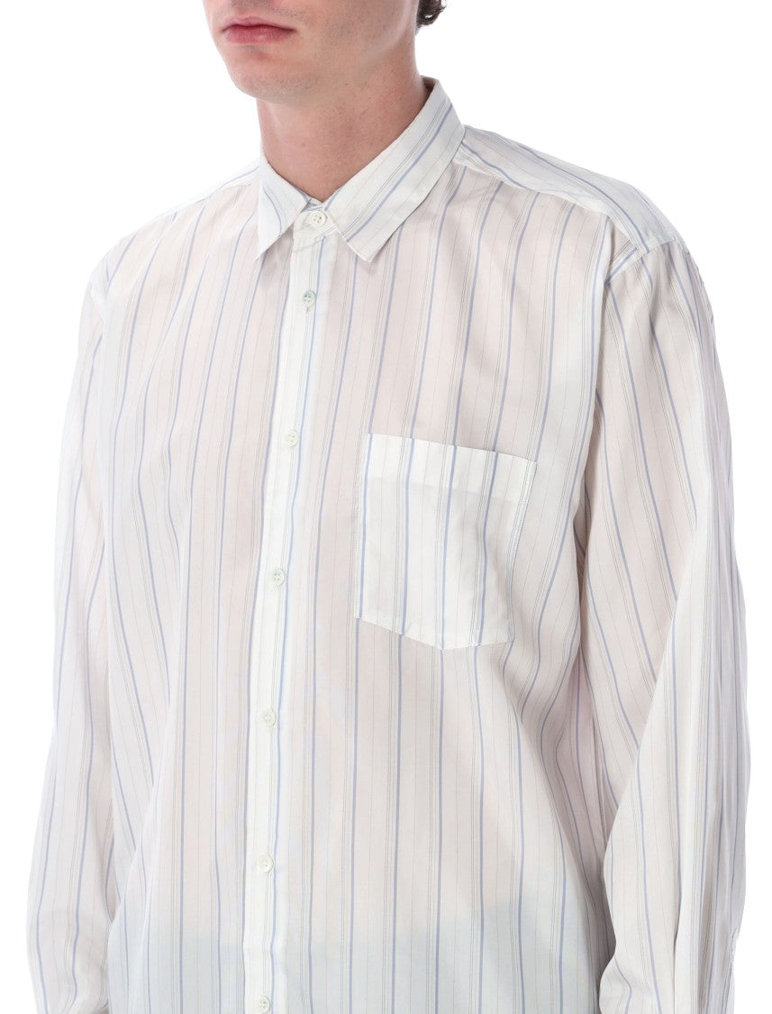 Comme Des Garçons Striped Cupro Lightweight Long Shirt