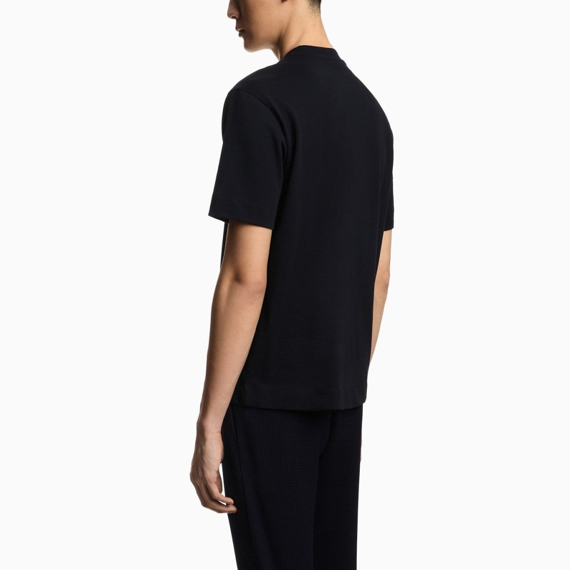 Emporio Armani Regular Fit Heavyweight Jersey T-Shirt With Embossed Logo