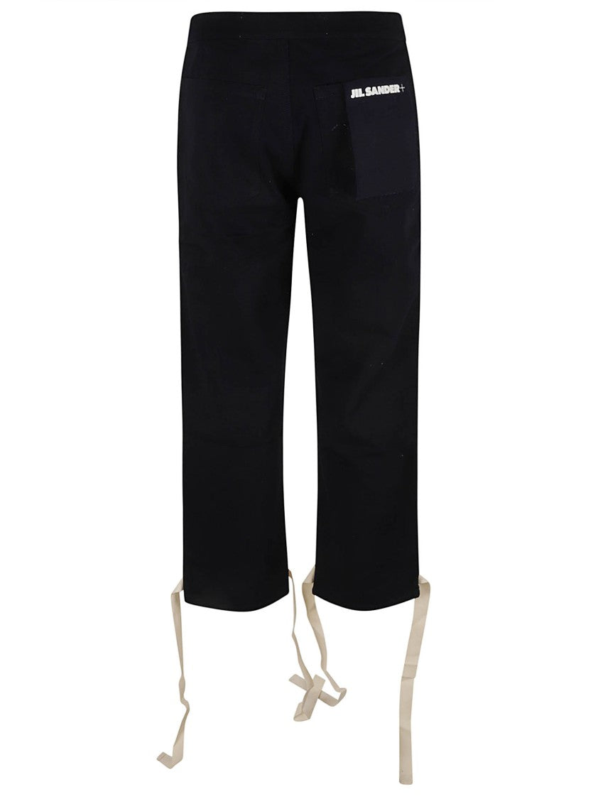 Jil Sander Cropped Black Trousers With Straight Leg