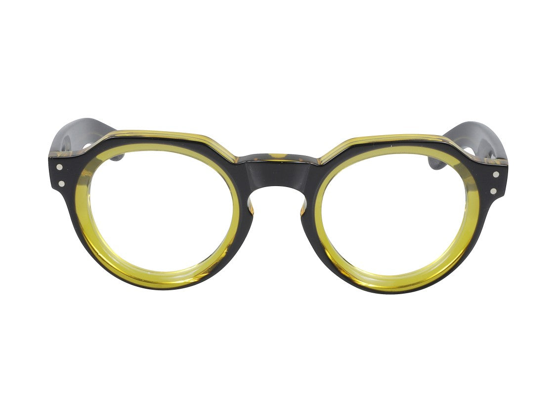 Kador Yellow Spike Round Eyeglasses