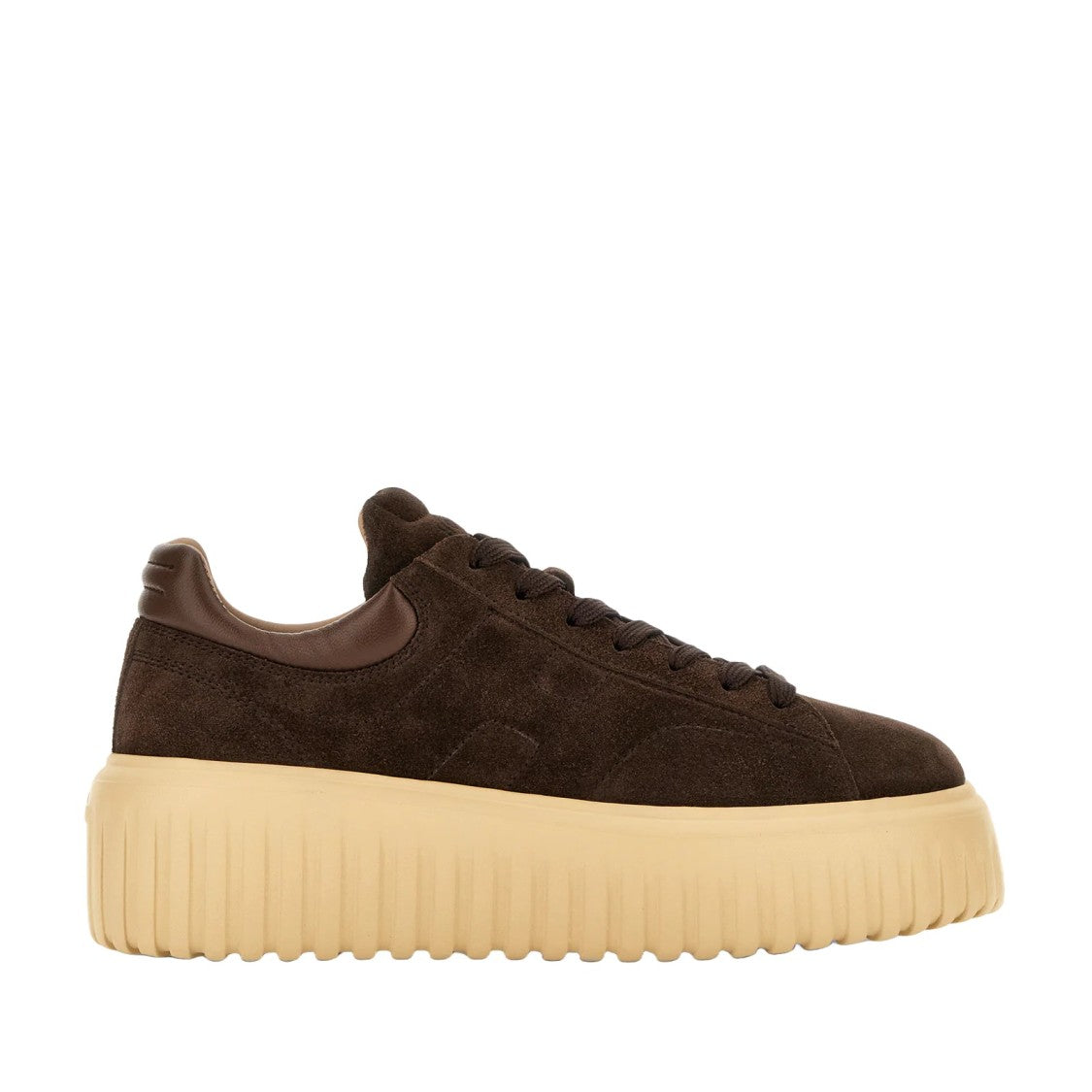 Hogan H-Stripes H Hogan Sneakers In Brown Calfskin