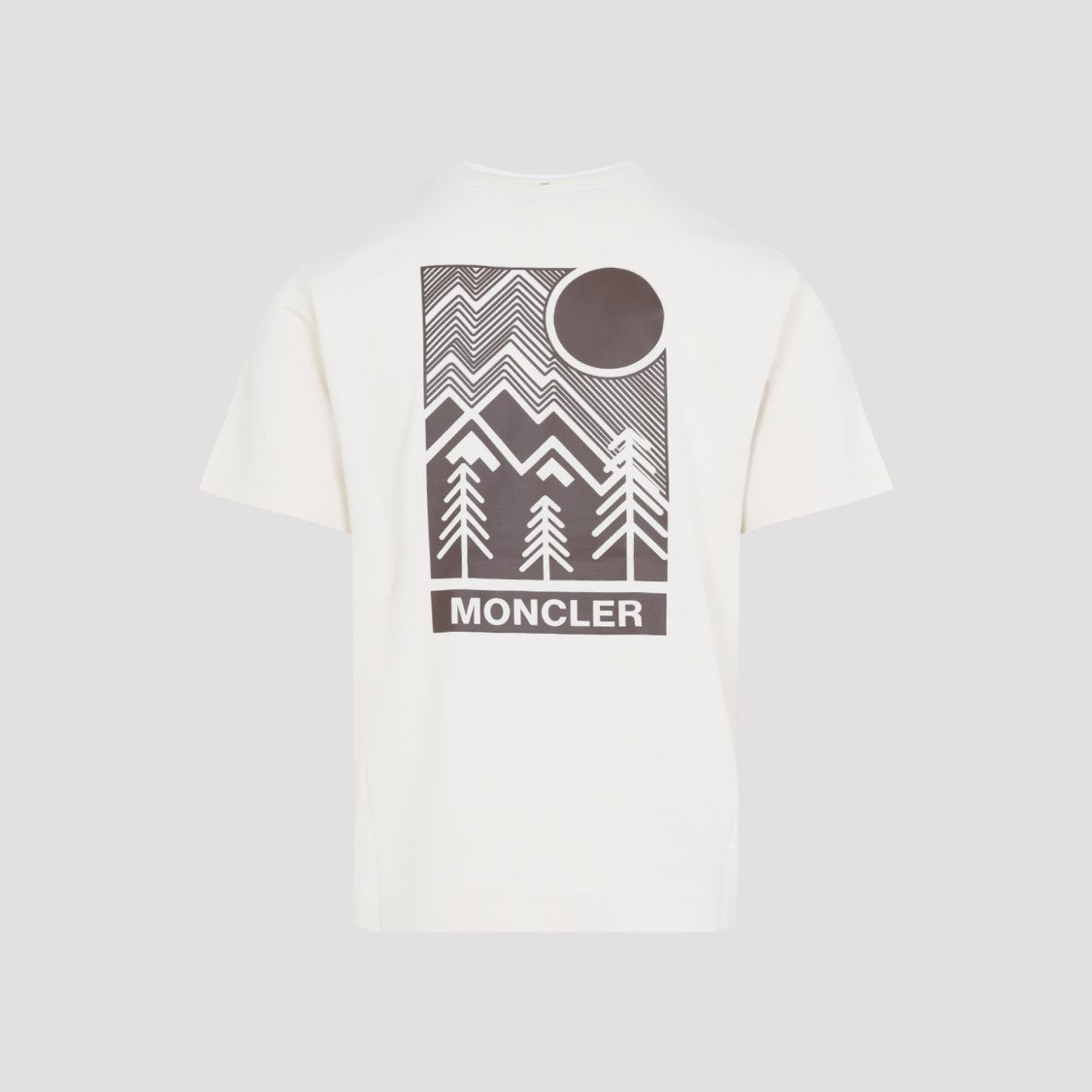 Moncler Grenoble Minimalist White T-Shirt With Graphic Mountain Print