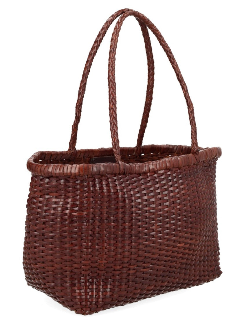Dragon Diffusion Dark Brown B Weave Small Leather Tote Bag