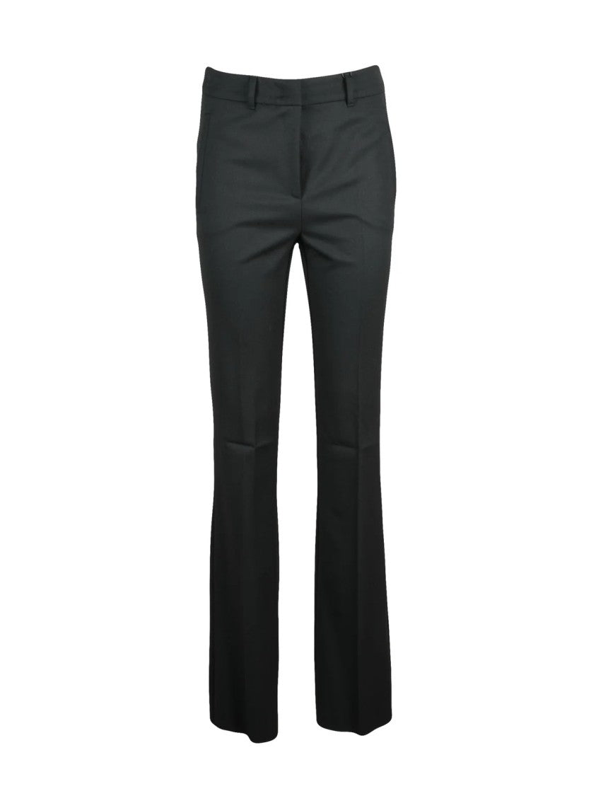Marella Tailored Black Trousers With Slight Flare And Polished Finish