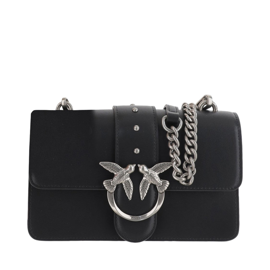Pinko Love One Mini Black Leather Shoulder Bag