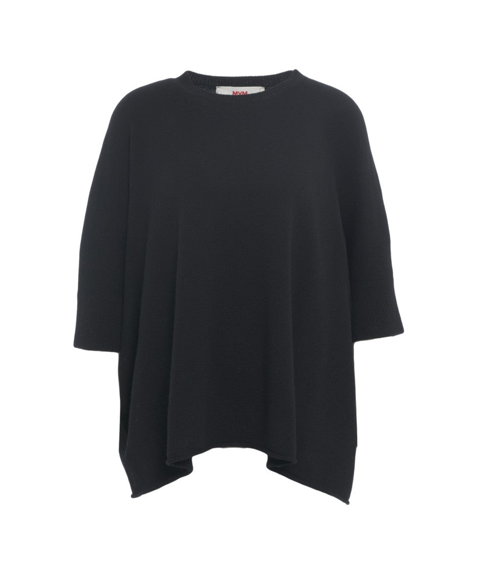 Mvm Oversized Knit Sweater With Asymmetric Hem