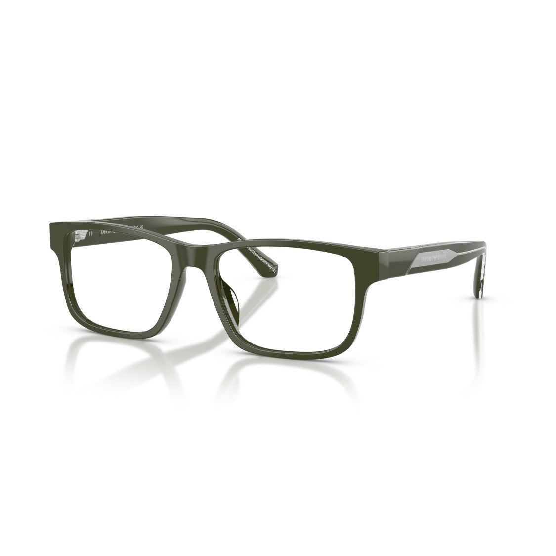 Emporio Armani 0Ea3265u Rectangular Olive Green Acetate Eyeglasses