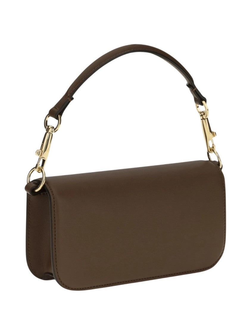 Valentino Brown Loco Small Bos Taurus Leather Shoulder Bag