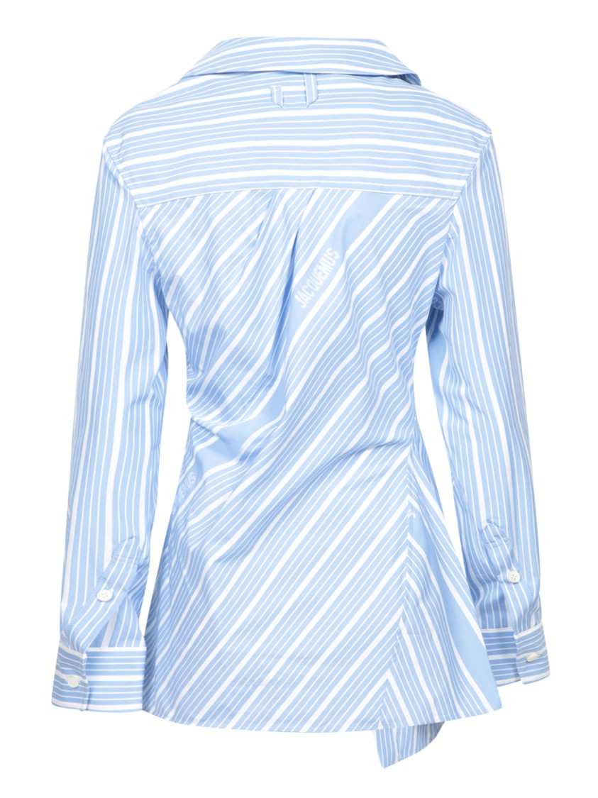 Jacquemus Tailored Striped Shirt With Design And Signature Detailing
