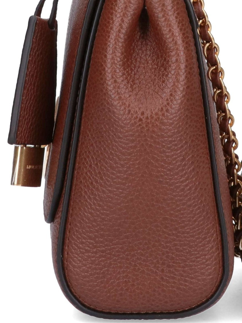 Mulberry Brown Oak Grain Leather Flap Bag