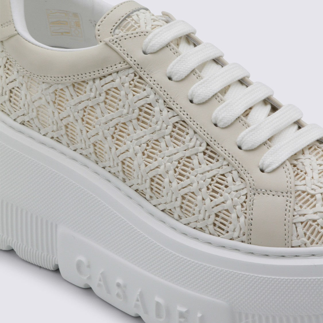 Casadei Chunky Platform Sneakers With Geometric Woven Upper