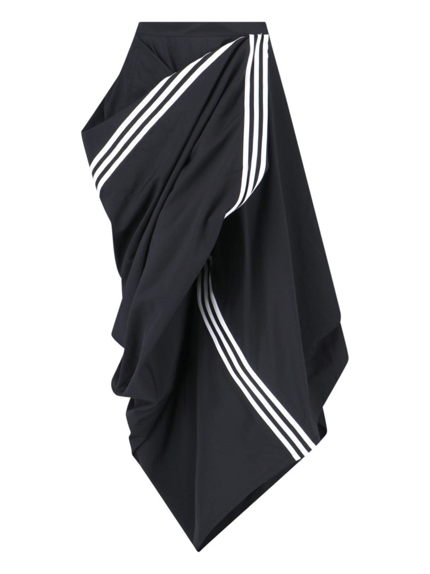 Y-3 Asymmetrical Black Nylon Skirt